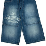 Southpole Baggy Denim Shorts - 28W 17L Blue Cotton
