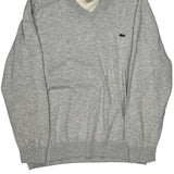 Lacoste V-Neck Sweater - XL Gray Cotton