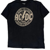 High Voltage 1975 Rock & Roll Ac/Dc Band T-Shirt - Large Black Cotton