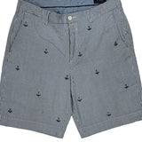 Anchors Polo By Ralph Lauren Striped Chino Shorts - 32W 9L Blue Cotton