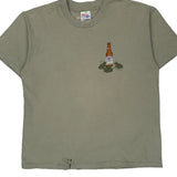 Hanes Single Stitch T-Shirt - Large Green Cotton