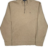 Tommy Hilfiger 1/4 Zip - XL Beige Cotton