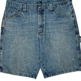 Wrangler Double Knee Carpenter Shorts - 34W 8L Blue Cotton