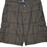 The North Face Checked Cargo Shorts - 34W 11L Grey Cotton