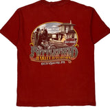 Road Hog Harley Davidson Graphic T-Shirt - Large Red Cotton
