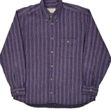 D&H Striped Shirt - Large Purple Cotton