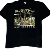 New Orleans Tee Jays Single Stitch T-Shirt - XL Black Cotton