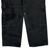 Carhartt Double Knee Carpenter Trousers - 34W 30L Black Cotton