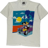 Screen Stars Cartoon T-Shirt - Large White Cotton Blend