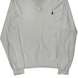 Polo By Ralph Lauren V-Neck Sweater - 2XL Cream Cotton