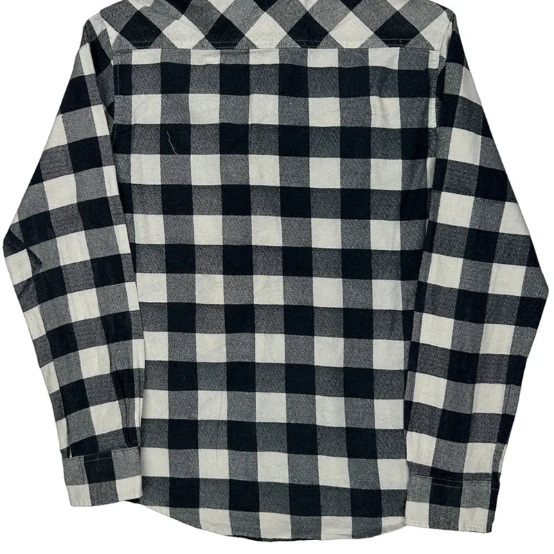 Identic Checked Flannel Shirt - Small Black & White Cotton