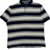 Tommy Hilfiger Striped Polo Shirt - XL Grey Cotton