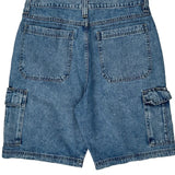 Wrangler Cargo Shorts - 33W 9L Blue Cotton