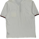 Tommy Hilfiger Striped Polo Shirt - XL White Cotton