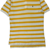 Polo By Ralph Lauren Striped Polo Shirt - Large White Cotton