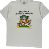 Party Theme Fruit Of The Loom Cartoon T-Shirt - XL White Cotton Blend