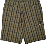 Dickies Checked Chino Shorts - 36W 11L Black Cotton Blend
