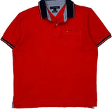 Tommy Hilfiger Polo Shirt - Medium Red Cotton