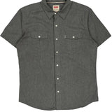 Levis Short Sleeve Shirt - Large Grey Cotton