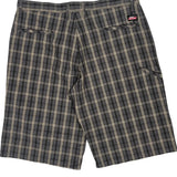 Dickies Checked Shorts - 34W 11L Grey Cotton