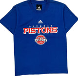 Age 11-12 Detroit Pistons Adidas Nba T-Shirt - Medium Blue Cotton