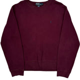 Polo By Ralph Lauren Sweatshirt - Medium Burgundy Cotton Blend