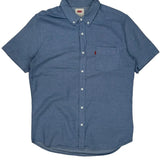 Levis Short Sleeve Shirt - Large Blue Cotton