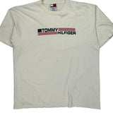 Tommy Hilfiger Spellout T-Shirt - Large White Cotton