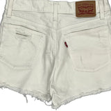Levis Denim Shorts - 28W UK 8 White Cotton