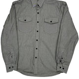 Hexagon Product Southpole Striped Shirt - Large Grey Cotton