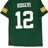 Green Bay Packers, Age 10-12 Nfl Nfl Football Jersey - Medium Green Polyester