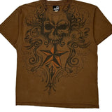 Hybrid Graphic T-Shirt - Large Brown Cotton