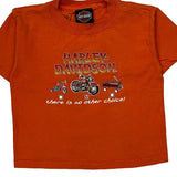 Age 3 Harley Davidson Graphic T-Shirt - 2XS Orange Cotton
