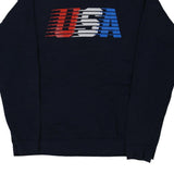 USA Rg Graphic Sweatshirt - Large Navy Cotton Blend