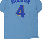 Milwaukee Brewers Majestic MLB T-Shirt - Large Blue Cotton