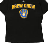 Milwaukee Brewers Majestic MLB T-Shirt - Large Black Cotton