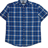 Tommy Hilfiger Checked Short Sleeve Shirt - XL Blue Cotton