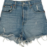 Levis Denim Shorts - 24W UK 4 Light Wash Cotton