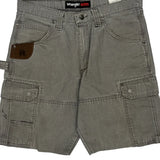 Wrangler Cargo Carpenter Shorts - 33W 10L Grey Cotton