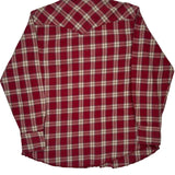 Wrangler Checked Flannel Shirt - Large Red Cotton