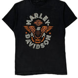 Mackinaw City Harley Davidson Graphic T-Shirt - Medium Black Cotton