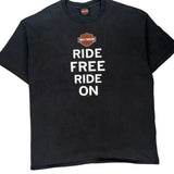 Harley Davidson Graphic T-Shirt - 2XL Black Cotton