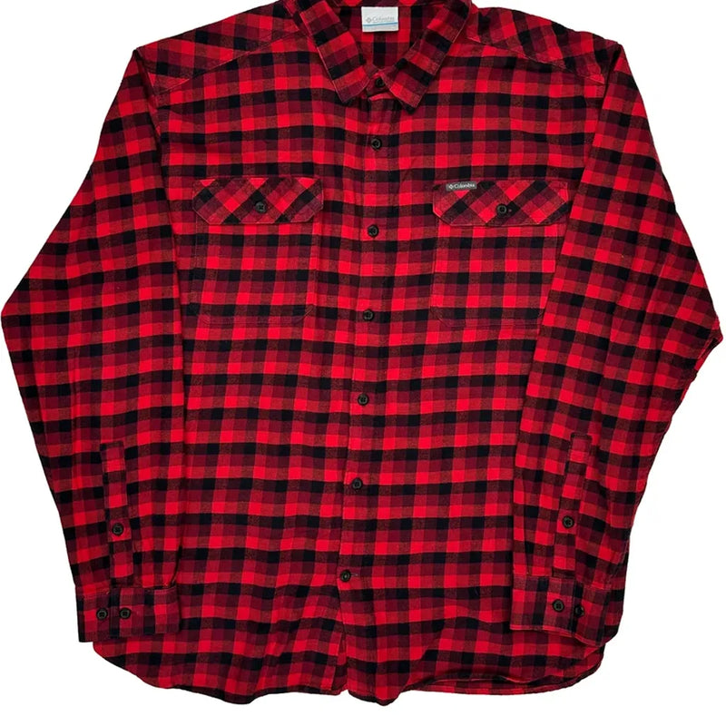 Columbia Checked Flannel Shirt - XL Black Cotton
