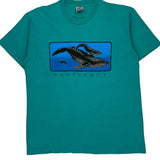 Fruit Of The Loom Single Stitch T-Shirt - Large Green Cotton