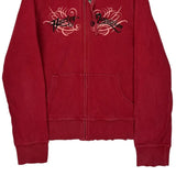 Motorcycle Harley Davidson Graphic Hoodie - Small Red Cotton