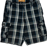 Lee Checked Cargo Shorts - 34W 10L Blue Cotton