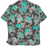 George Floral Hawaiian Shirt - Medium Green Cotton