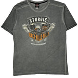 Sturgis Black Hills Rally 80Th Anniversary Harley Davidson Graphic T-Shirt - XL Gray Cotton