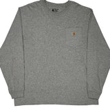 Carhartt Long Sleeve T-Shirt - XL Grey Cotton