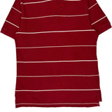 Tommy Hilfiger Striped Polo Shirt - Large Red Cotton
